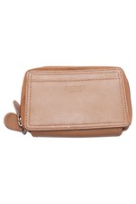 OSPREY LONDON Damen Geldbörse Elegant Braun Leder Portemonnaie Reißverschluss