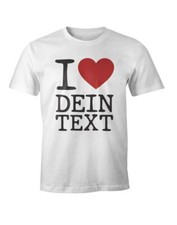 T-Shirt Spruch I Love rotes Herz anpassbarer Text individualisierbares Motiv