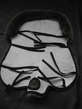 Lammfell Sattelbezug für Westernsattel mit Horn Sattelauflage mocca braun 