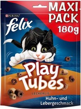 FELIX Play Tubes Katzensnack, Leckerli zum Spielen (5 x 180g)