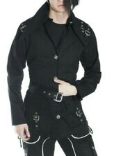 Hard Leather goth Army geschnürt Shirt Jacke Hemd SteamPunk EMP Aderlass black M