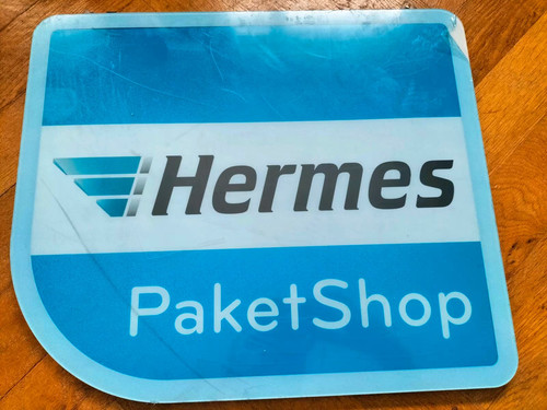 Hermes paketshop schild leucht - hermes,