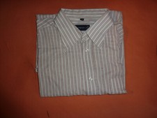 Herrenhemd MC Panthon 43-17 T130 weiß Rote Streifen Trend Mann Kurzarm