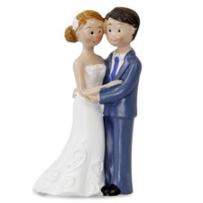 Deko-Figur Tortenfigur Brautpaar blauer Anzug 8 cm Hochzeit
