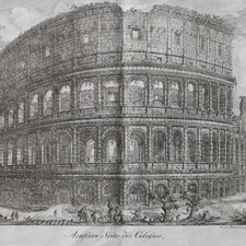 Piranesi nach Kolosseum Colosseo Historische Ansicht Kupferstich Bütten um 1800