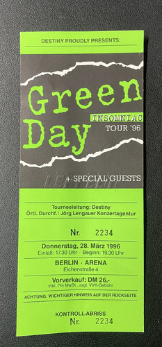 Konzertkarte green day - green,