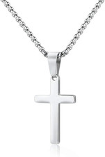 Kreuzkette Herren Edelstahl