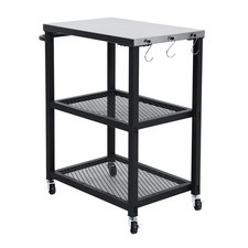 Grillwagen Rollwagen Grillständer mit Rollen Schwarz TAINO NETIS B-Ware