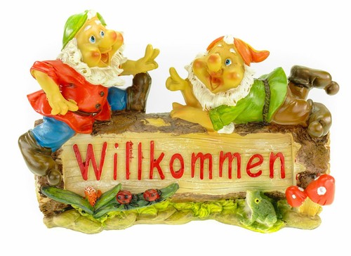 Welcome gartenzwerg auf - welcome,