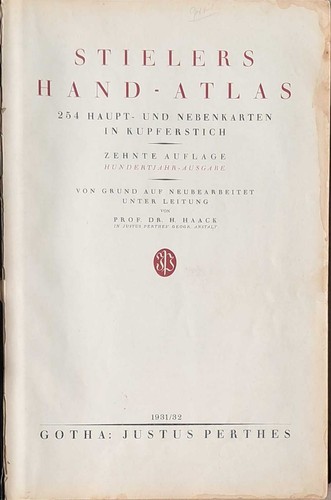 Stieler handatlas 1931 - handatlas,