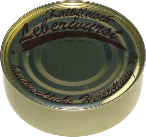Dose kalbfleisch leberwurst - dose, kalbfleisch-leberwurst