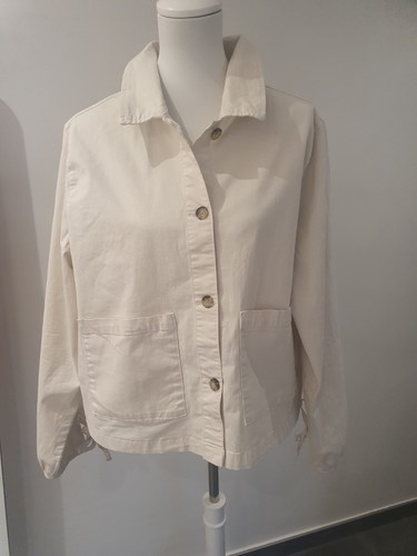 Cream oversize jacke mit