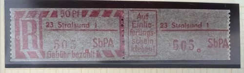 Ddr sbpa zettel - r-zettel, stralsund