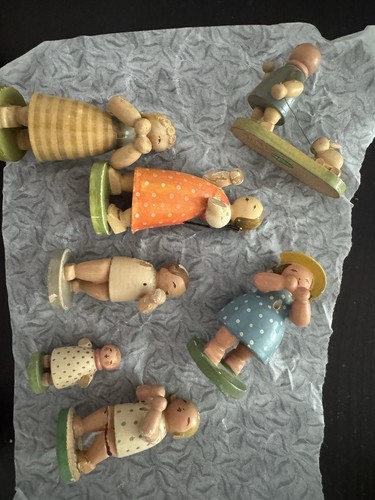 Holzfiguren blumenkinder - 7x,