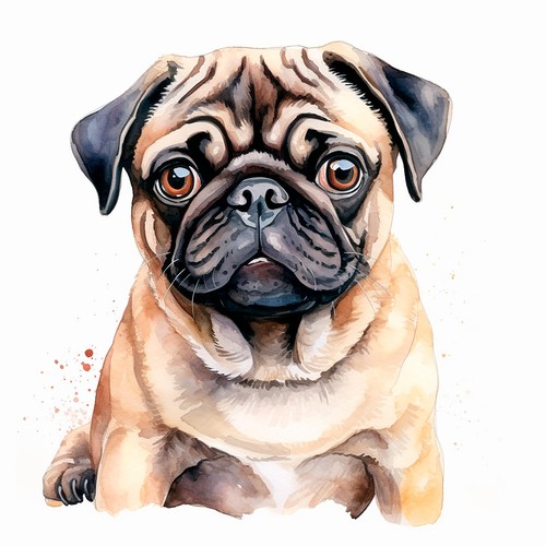 Wandtattoo aufkleber mops - wandtattoo,