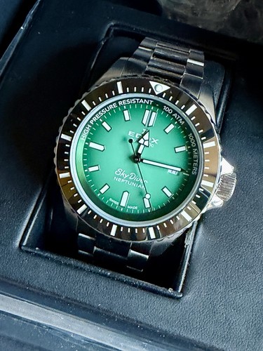 Edox skydiver neptunian green - skydiver,