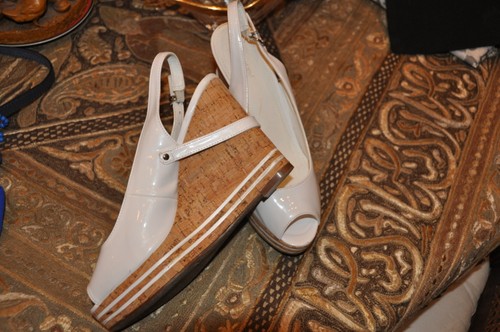 Damenschuh peeptoe mit kork - peeptoe,