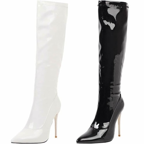 Damen lackstiefel kniehoch - lackstiefel,