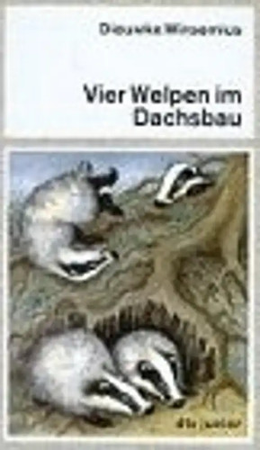 Vier welpen dachsbau - welpen, im