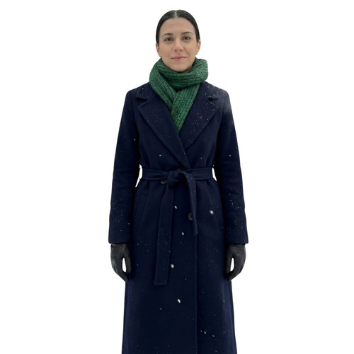 Damen wollmantel dunkelblau - damen,