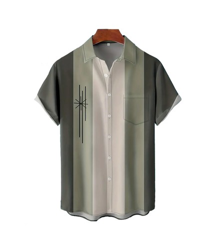 Herren bowling retro hemd - herren,