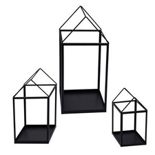 Metall Laterne 3er Set Haus -