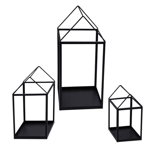 Metall laterne 3er set - metall, haus