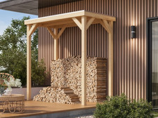 Pavillon Unterstand Holzunterstand Mülltonnenunterstand CUBECO HALB 231x124cm