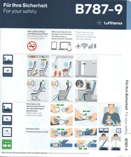 # Safety Card - Lufthansa - B787-9 - blauer Strich - 01/24 !!!!!!!!!!!!!!!!!!!!!
