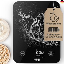 LEBENLANG Digitale Waage Küchenwaage Wasserdicht - USB Aufladbar & Inkl. 