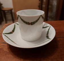 Mokkatasse und Teller, handgemalt, Nymphenburg 