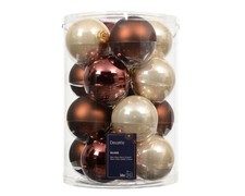 16 Weihnachtskugeln Glas 8cm