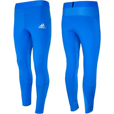 Adidas Techfit Long Tight Herren Kompression Hose Lang Leggings Laufhose blau