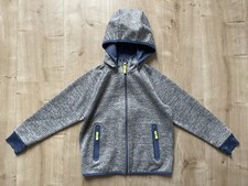 Tchibo Softshelljacke Gr. 122/128 abnehmbare Kapuze grau blau Jungs
