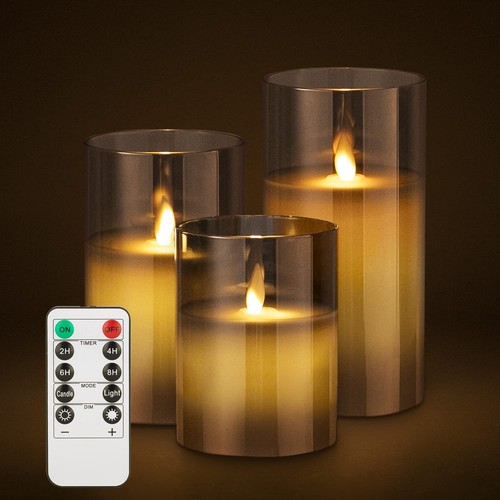 Led echtwachs kerzen glas - echtwachs,