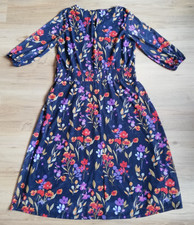 Luftiges Kleid, Größe 40/42, langärmlig, gemustert, Chiffon mit Unterkleid