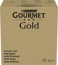 Gourmet Gold Refined Ragout Wet Cat Food, Variety Mix, Pack of 96 (96 x 85 g)