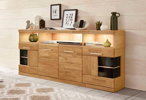 Sideboard ribe vitrine kommde - sideboard,