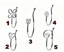 925 Silber Fake Piercings Ohne Loch Klemme Nasen Stecker Nasenring Faux Piercing