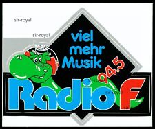 Werbe Aufkleber - Radio F - Schlange Wurm - 16x13cm - Vintage 80er 90er