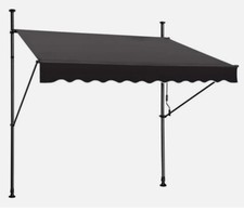 Klemmmarkise 250x170 cm braun Höhe bis 300 cm für Balkon und Terrassen