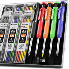 Tieflochmarker Bleistift Set, 5 Solide Zimmermannsbleistifte Mit 41 Minen, Bohrl