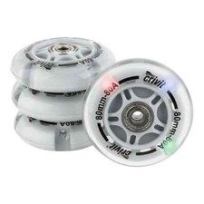 4x Inliner Ersatzrollen ABEC-7 Kugellager LED-Effekt 80mm Inlineskates