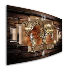 BM Wanduhr 44 cm x 22 cm leises Uhrwerk Funkwanduhr 7889-1a Abstrakt Digital