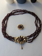 Antik Granat Collier Kette und