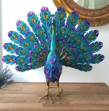 Metall Figur Pfau Skulptur