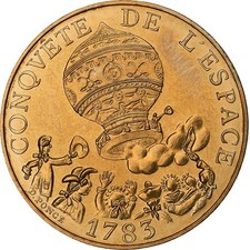 Frankreich, 10 Francs, La conquête, 1983, Paris, Tranche A, Nickel-Bronze