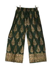 Alibaba-Harems Hose Aladin Plazzo Hose Schwarz- Gold S/M weites Bein Indien