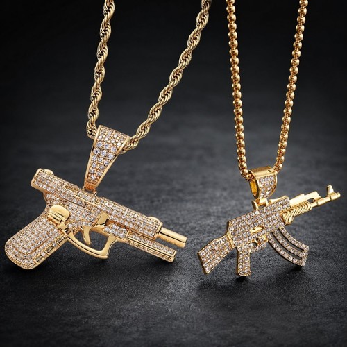 Hip hop kette goldoptik - in,