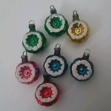 DDR 7 mini Reflexkugeln Hohlkugeln Christbaumkugeln  